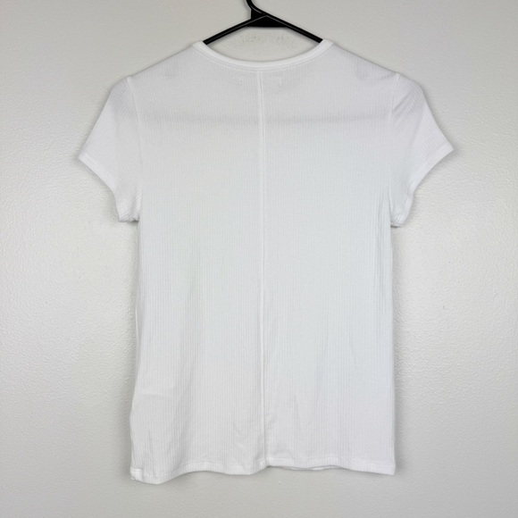 Madewell Drapey Ribbed Buttery Soft Short Sleeve Tee White Size XS NWT - Picture 7 of 9